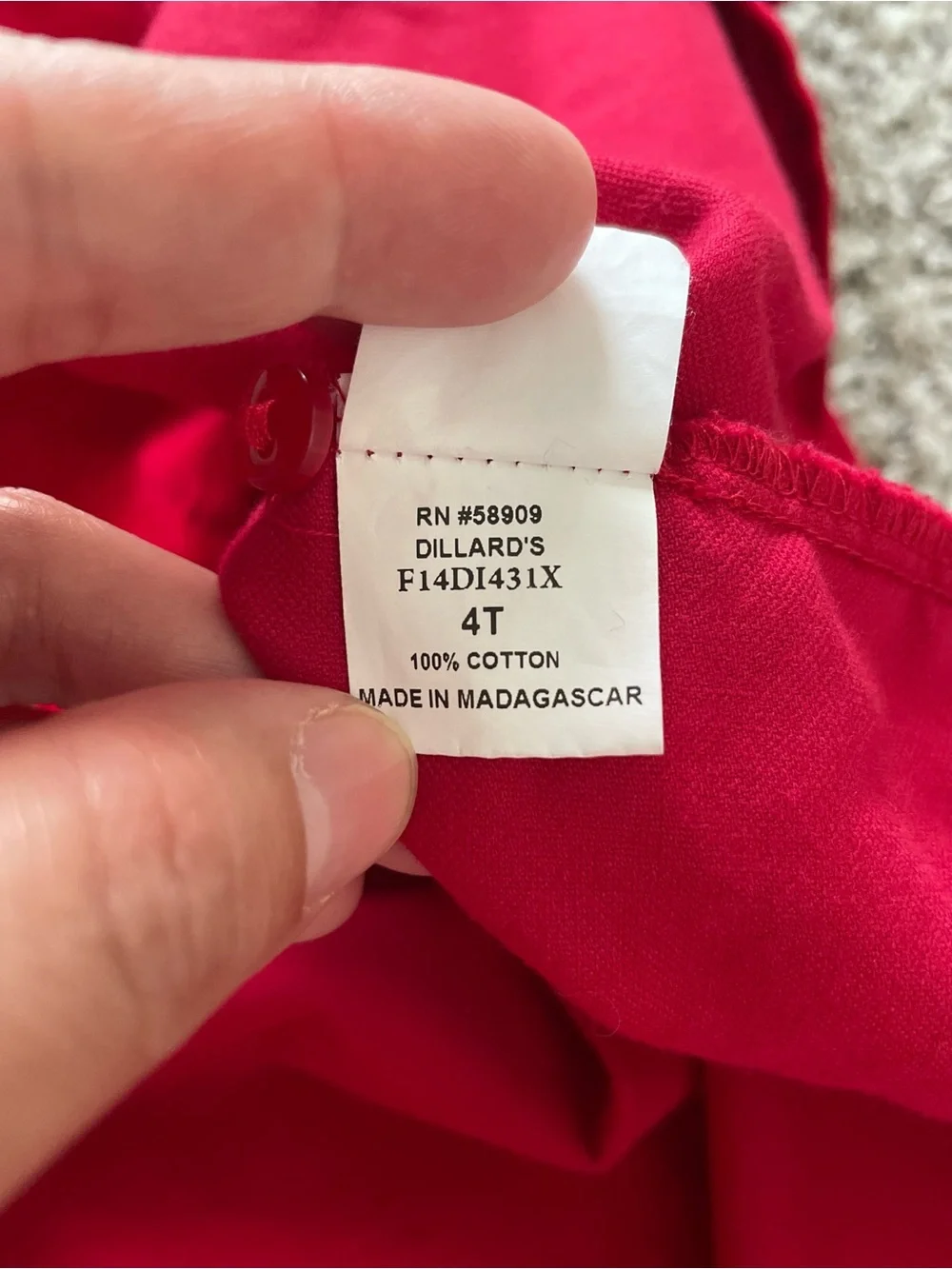 Edgehill Collection Red Velvet Holiday Christmas Dress Sz 4T